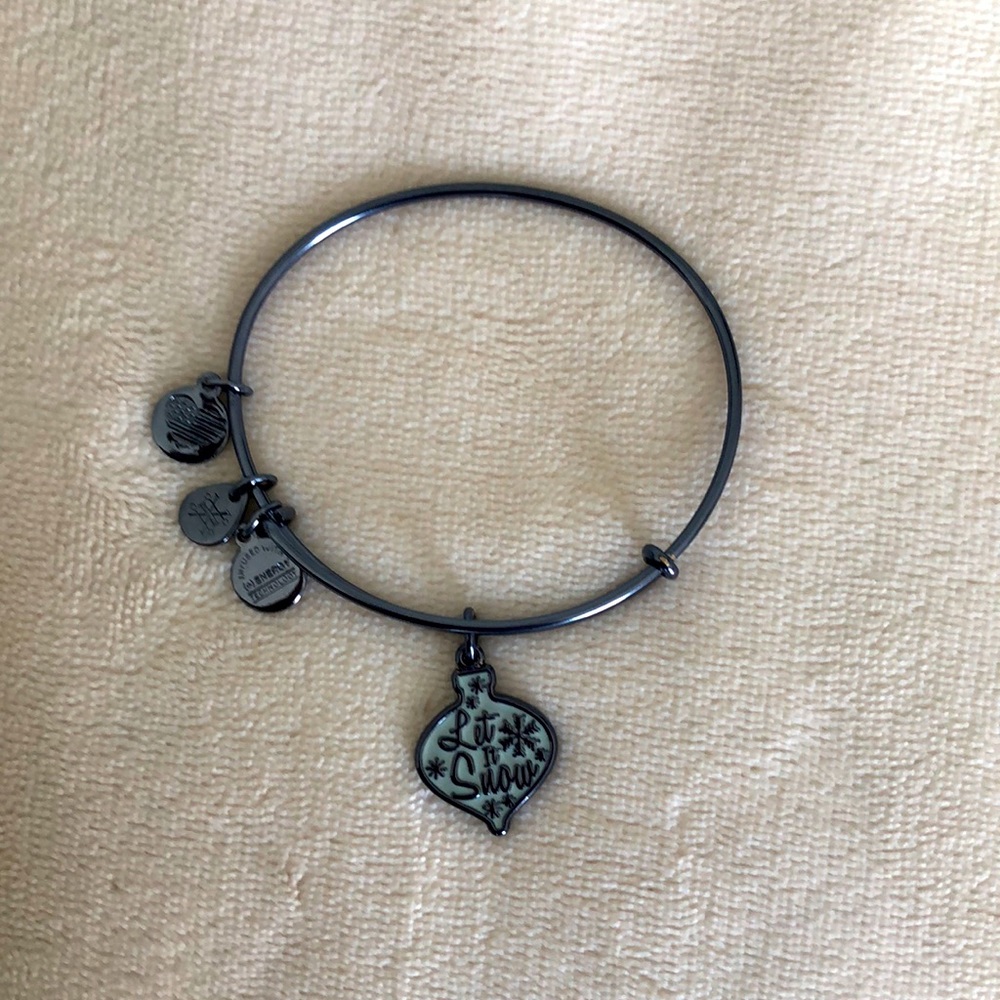 Alex and Ani bracelet metallic blue “Let It Snow” charm